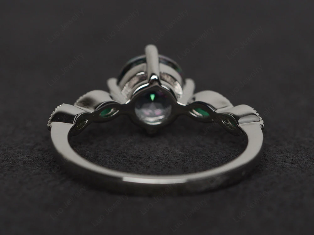 Mystic Topaz Scalloped Band Ring - Image 2