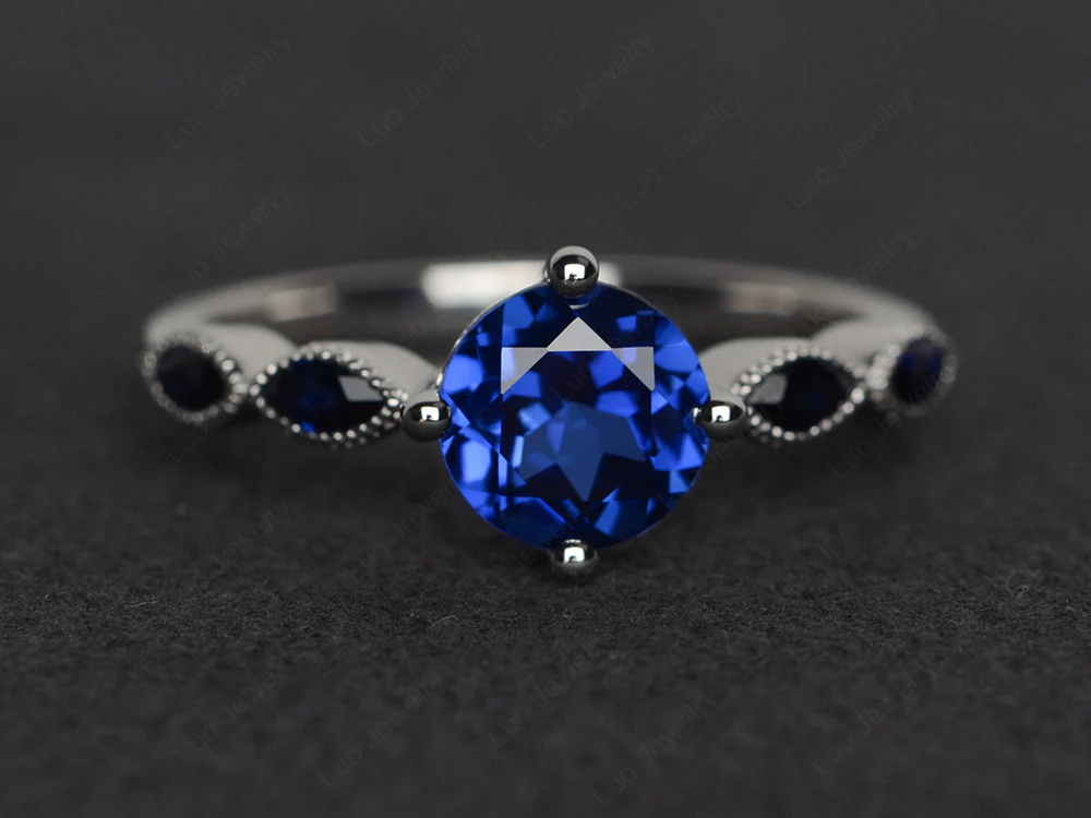 Sapphire Scalloped Band Ring