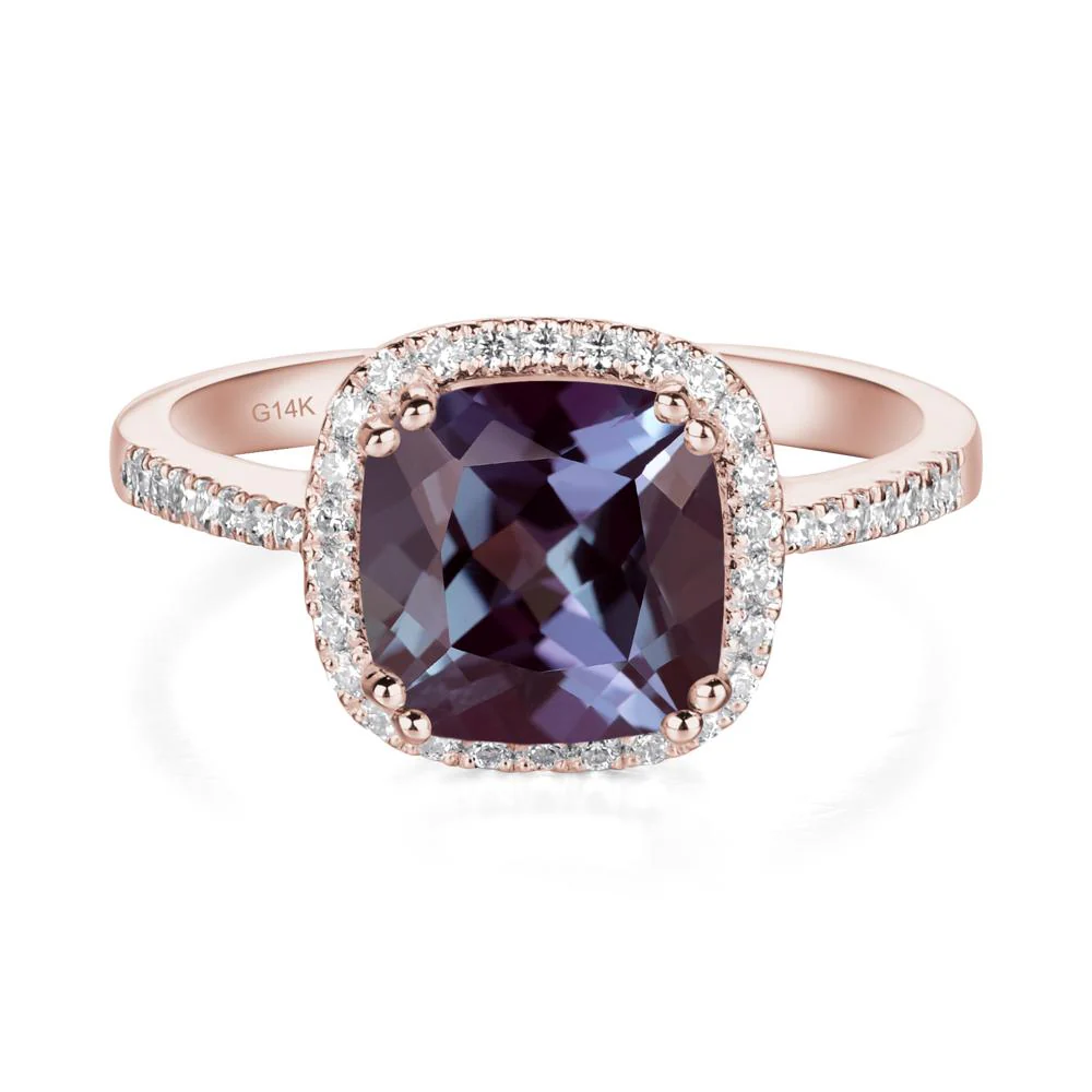 Cushion Cut Alexandrite Halo Ring - Image 5