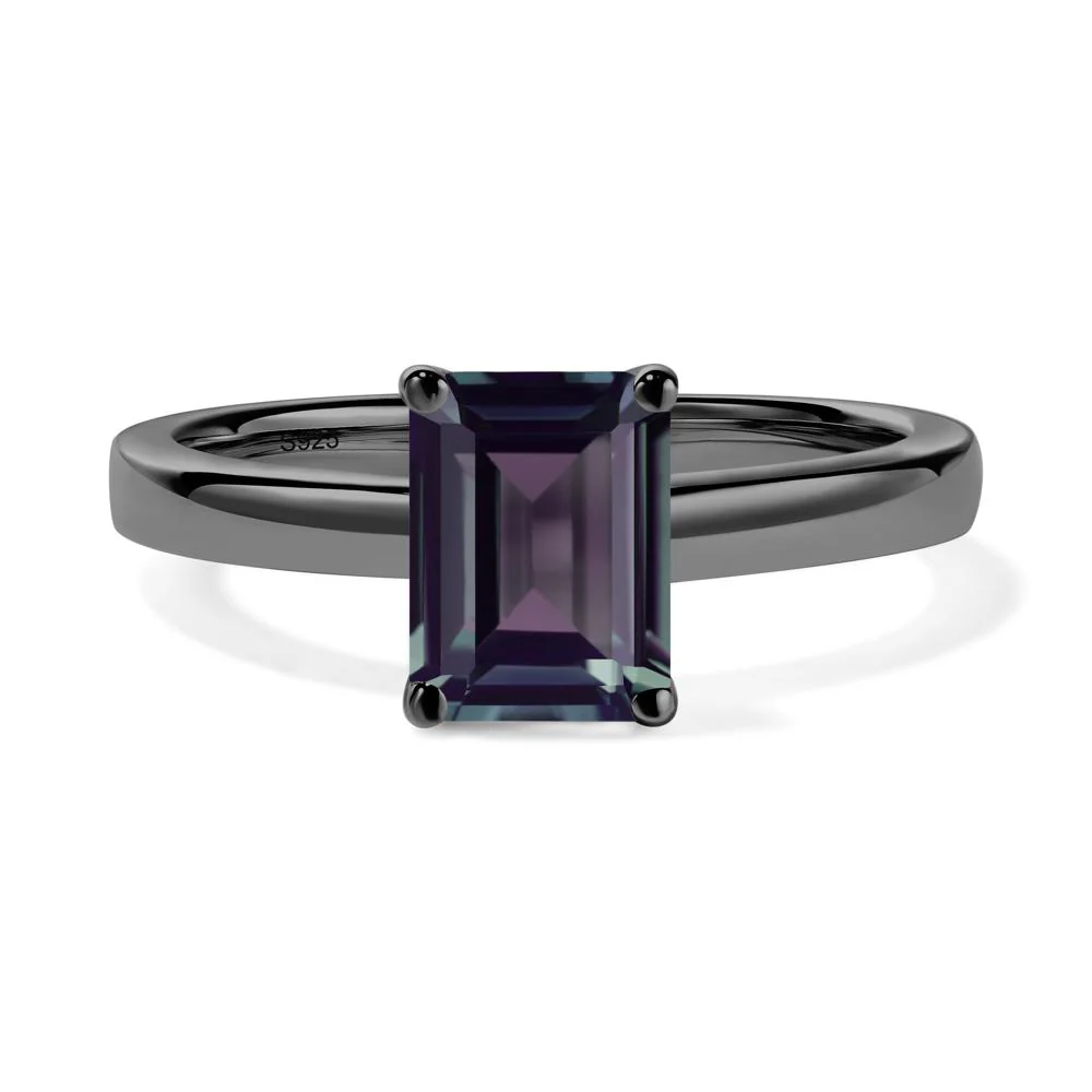 Emerald Cut Alexandrite Solitaire Ring - Image 7