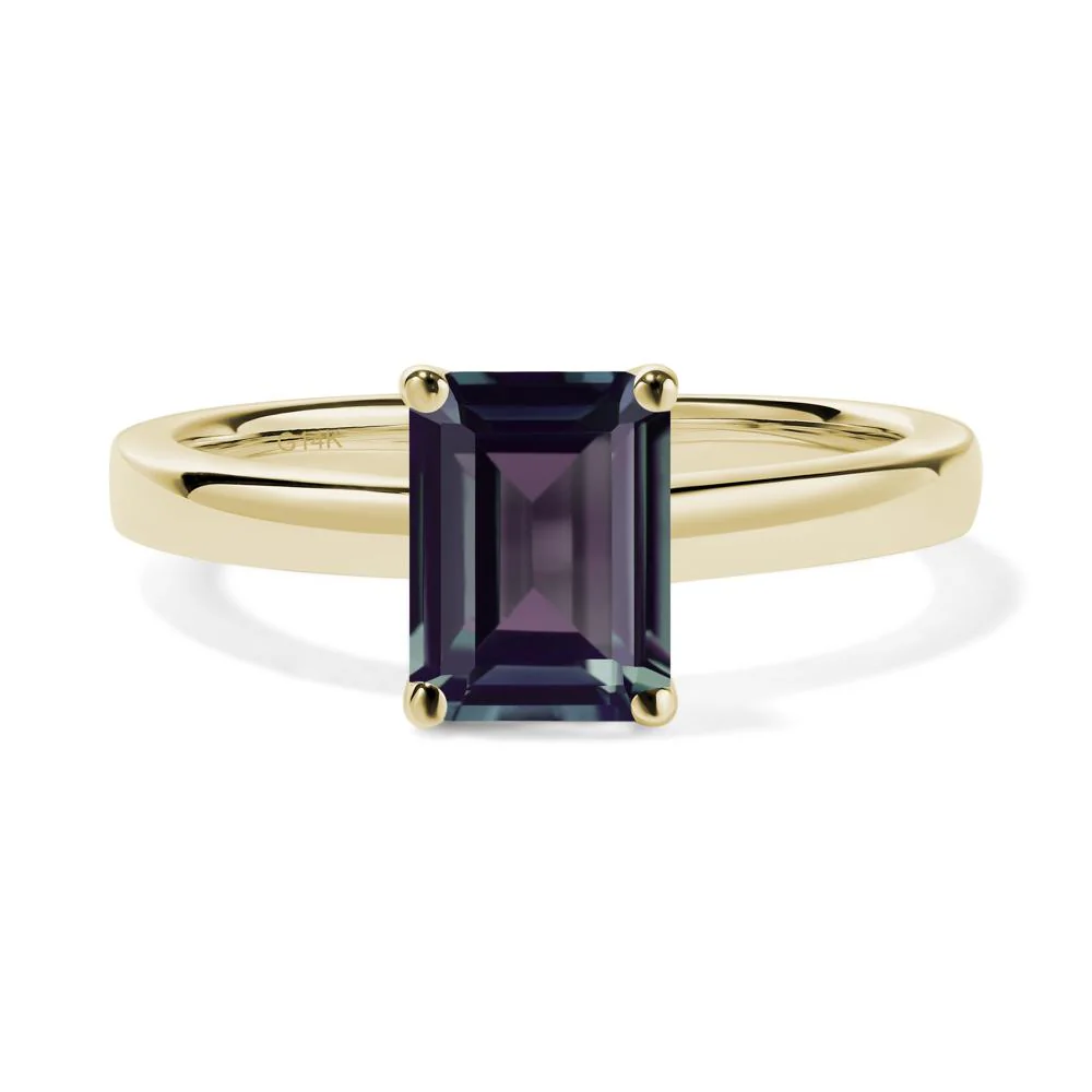 Emerald Cut Alexandrite Solitaire Ring - Image 8