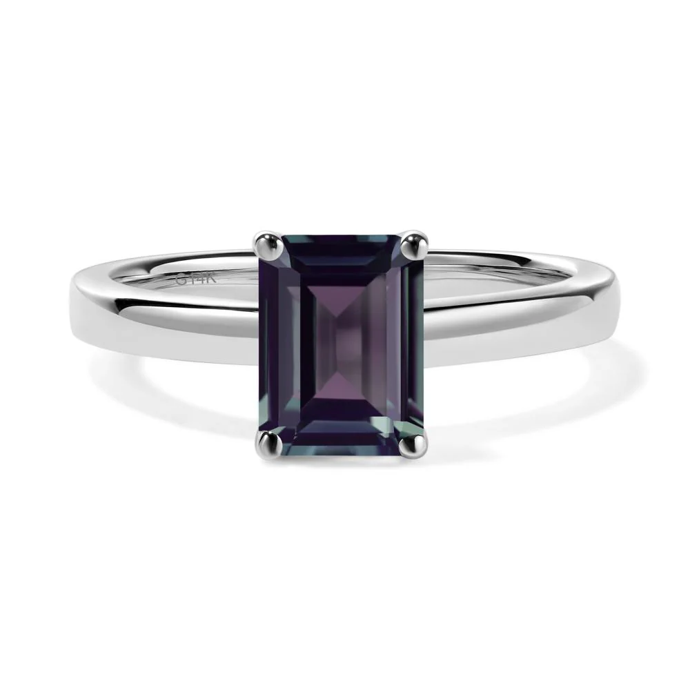 Emerald Cut Alexandrite Solitaire Ring - Image 9