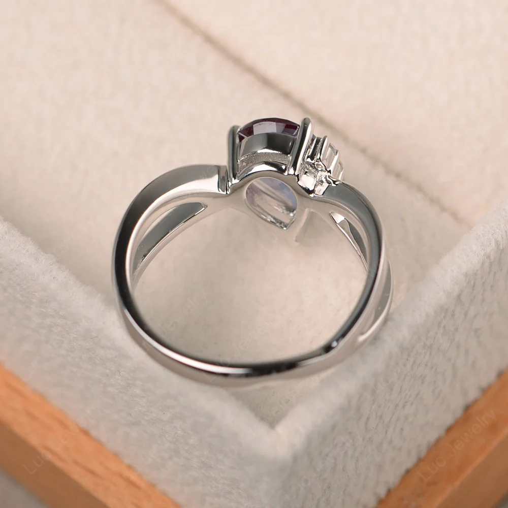 Alexandrite Asymmetric Engagement Ring - Image 4