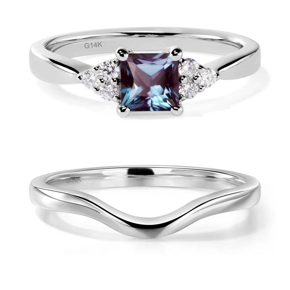 Princess Cut Alexandrite Petite Ring - Image 13