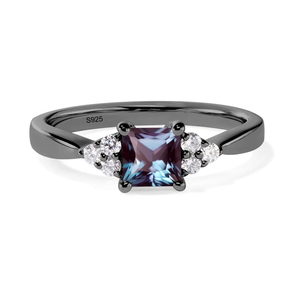 Princess Cut Alexandrite Petite Ring - Image 2