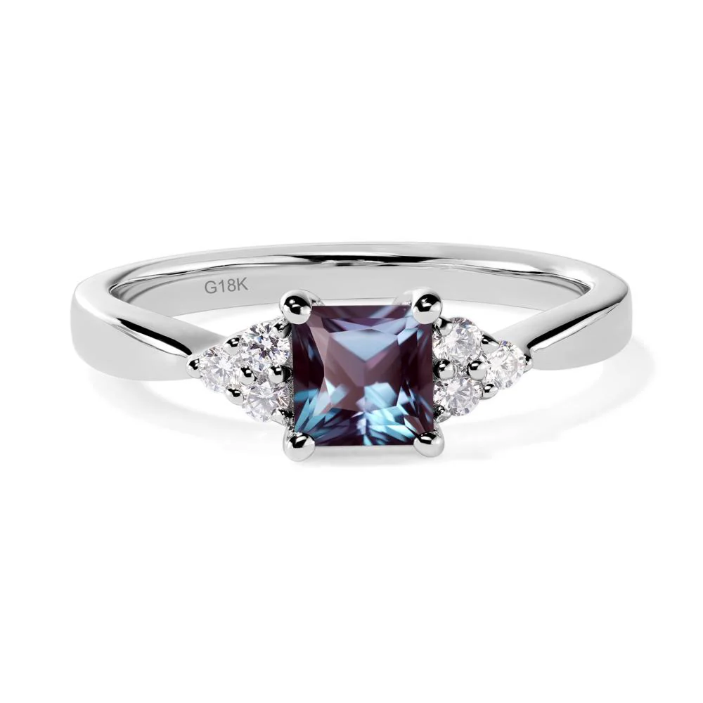 Princess Cut Alexandrite Petite Ring - Image 6