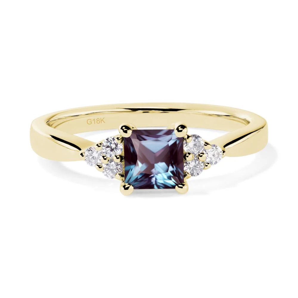 Princess Cut Alexandrite Petite Ring - Image 7