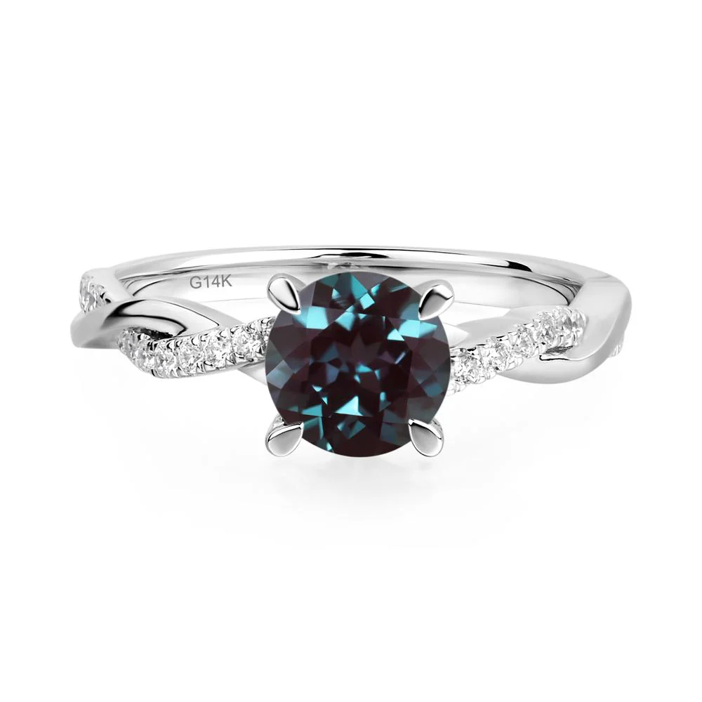 Alexandrite Twisted Engagement Ring