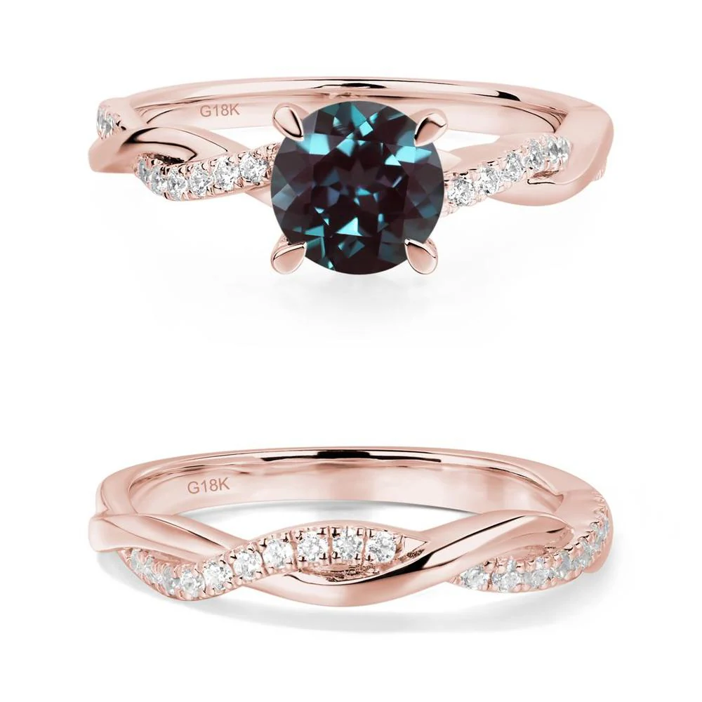 Alexandrite Twisted Engagement Ring - Image 17