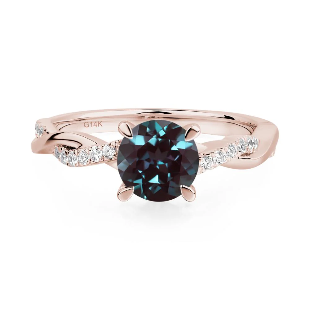 Alexandrite Twisted Engagement Ring - Image 2