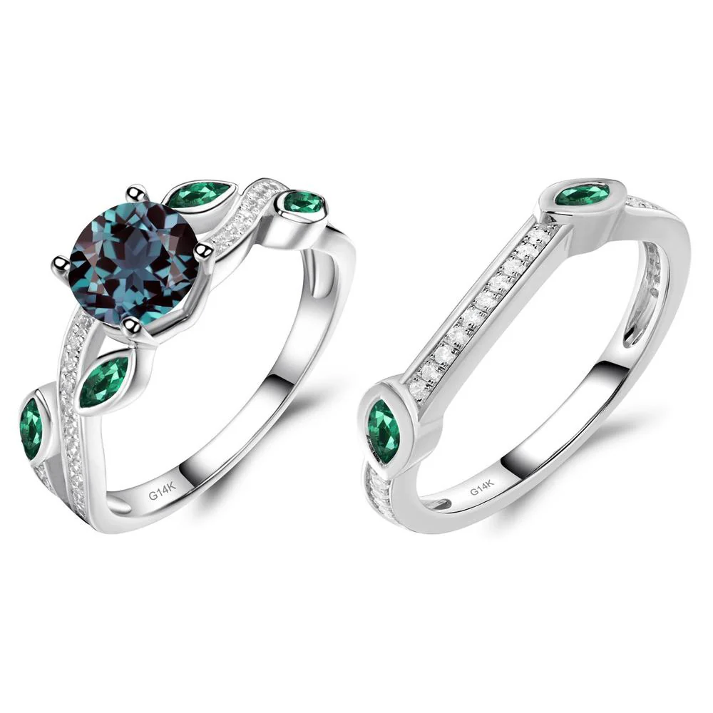 Alexandrite Engagement Ring with Leaf - Image 13