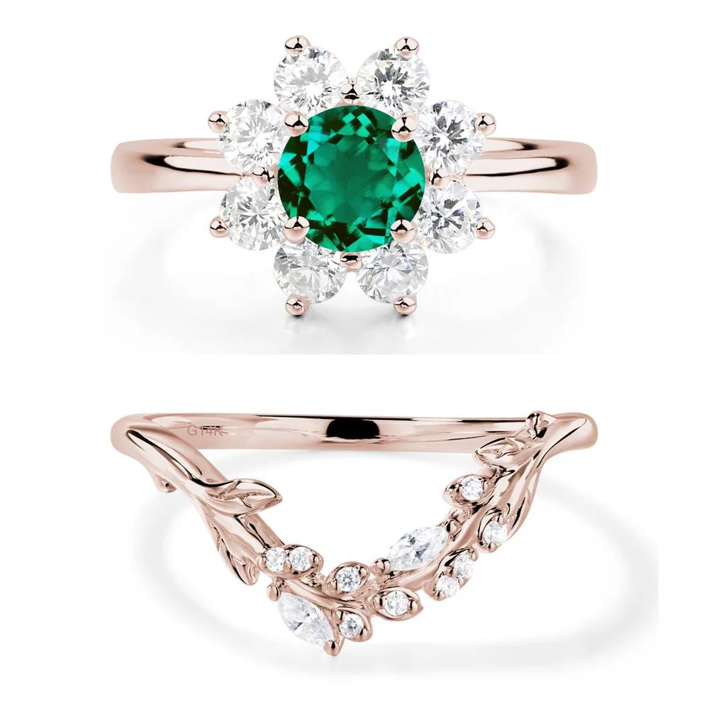 Emerald Sunburst Engagement Ring - Image 11