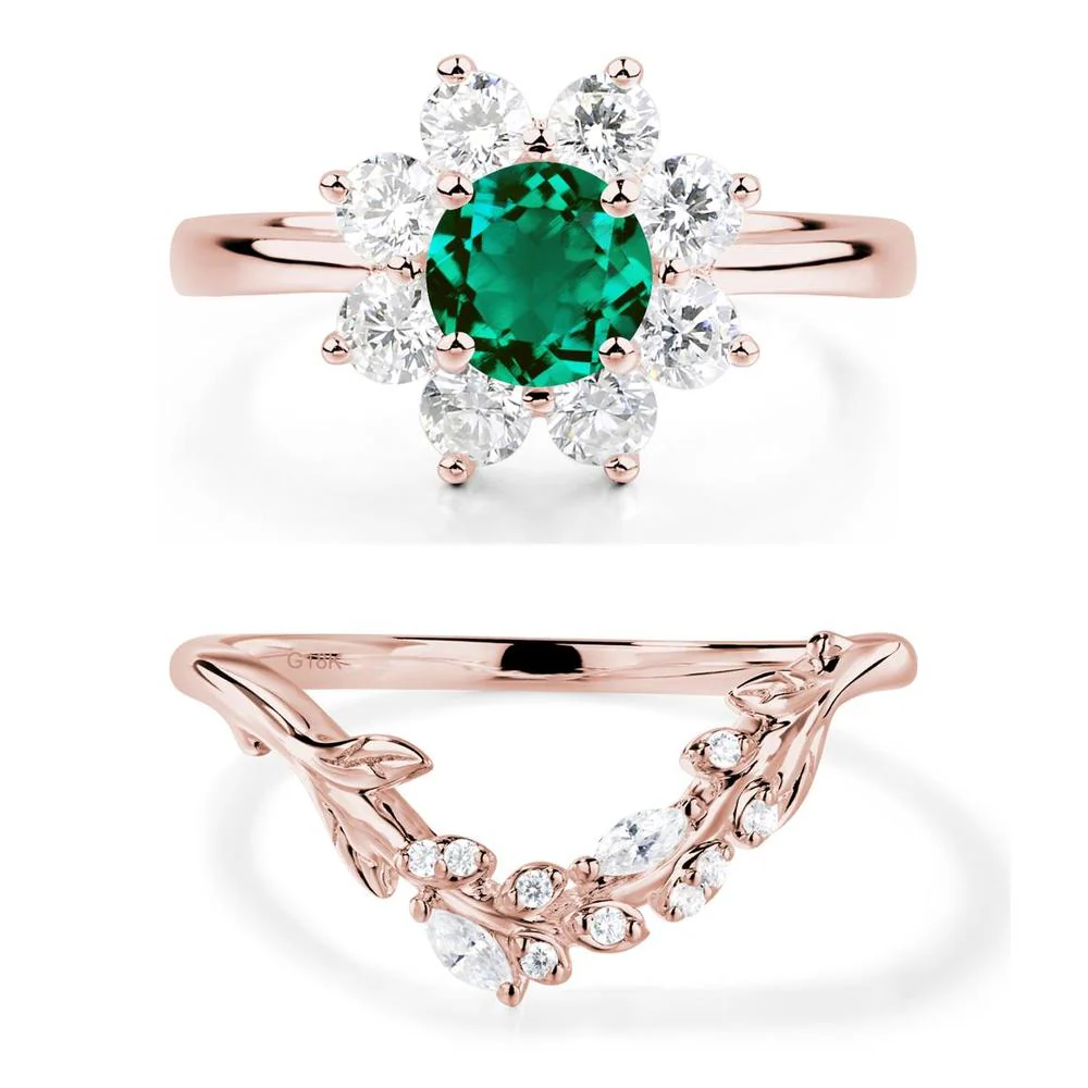 Emerald Sunburst Engagement Ring - Image 17