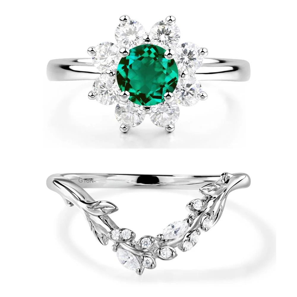 Emerald Sunburst Engagement Ring - Image 19