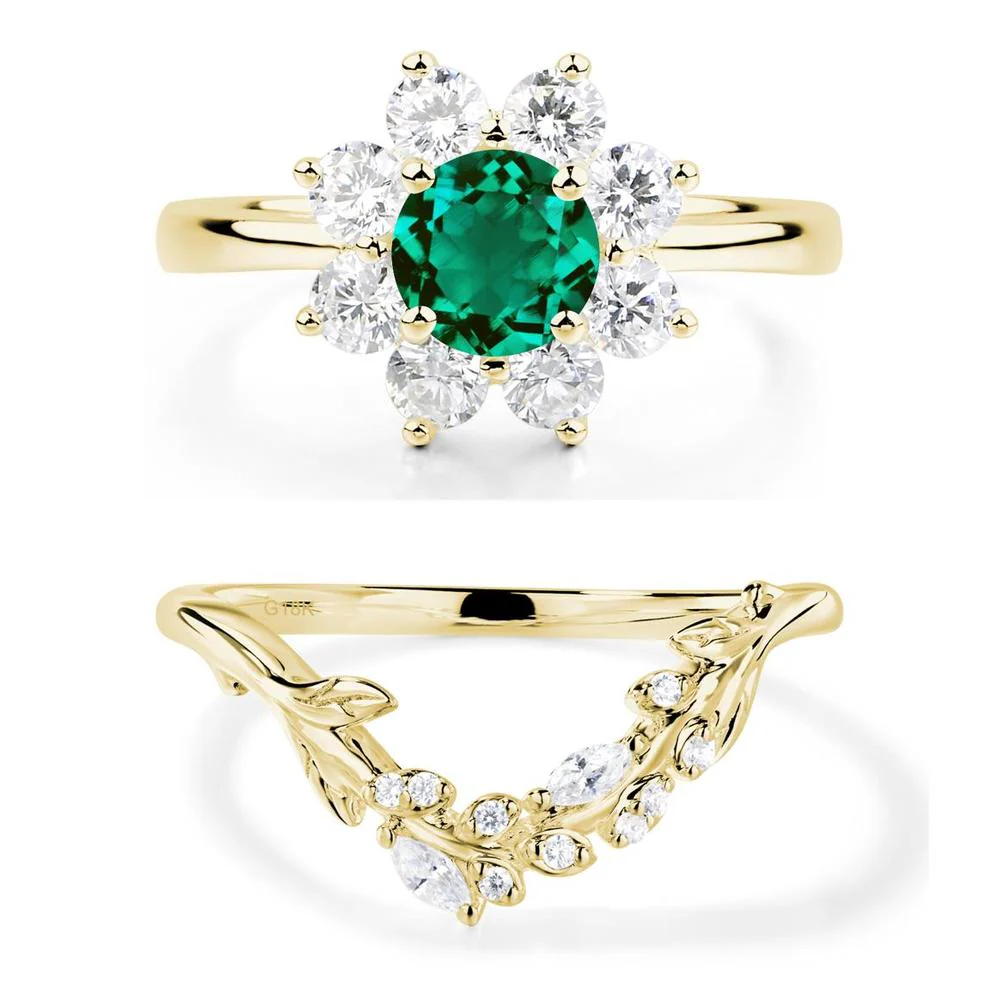 Emerald Sunburst Engagement Ring - Image 21