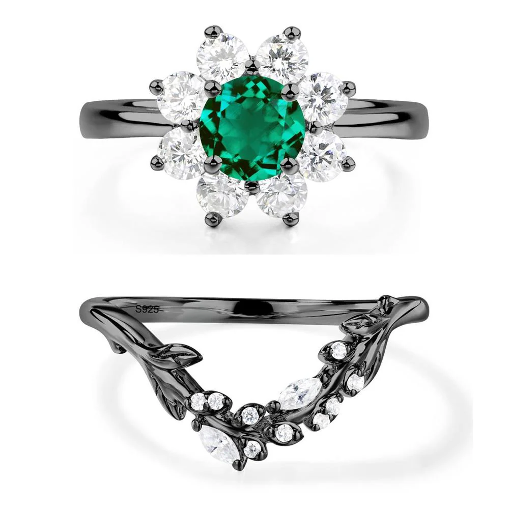 Emerald Sunburst Engagement Ring - Image 23