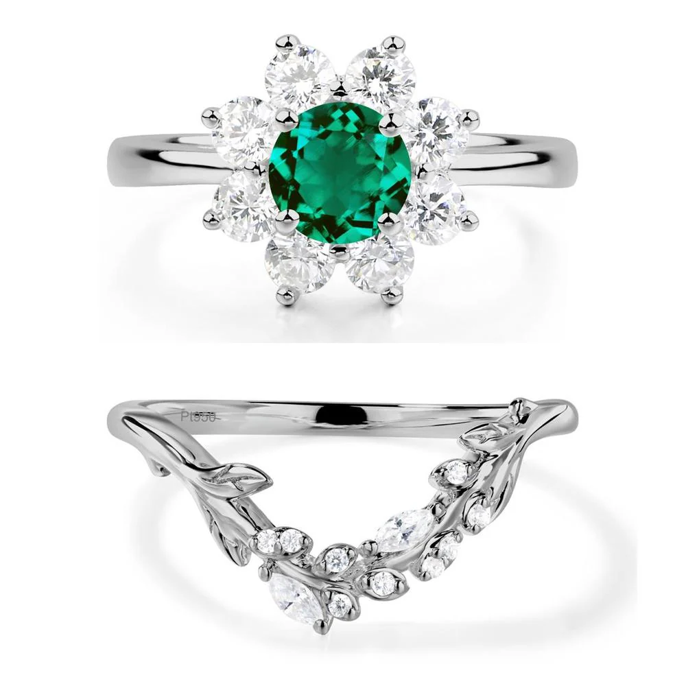 Emerald Sunburst Engagement Ring - Image 25