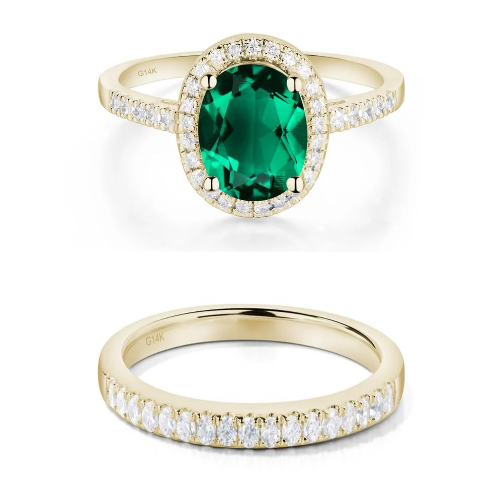Oval Emerald Halo Ring - Image 15