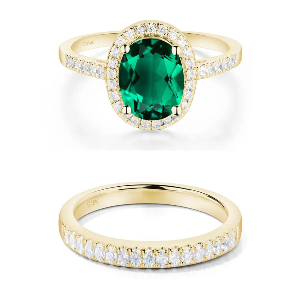Oval Emerald Halo Ring - Image 21