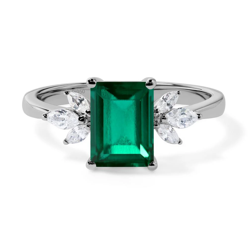 Sunburst Emerald Cut Emerald Ring - Image 6
