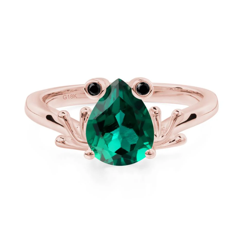 Emerald Frog Engagement Ring - Image 4