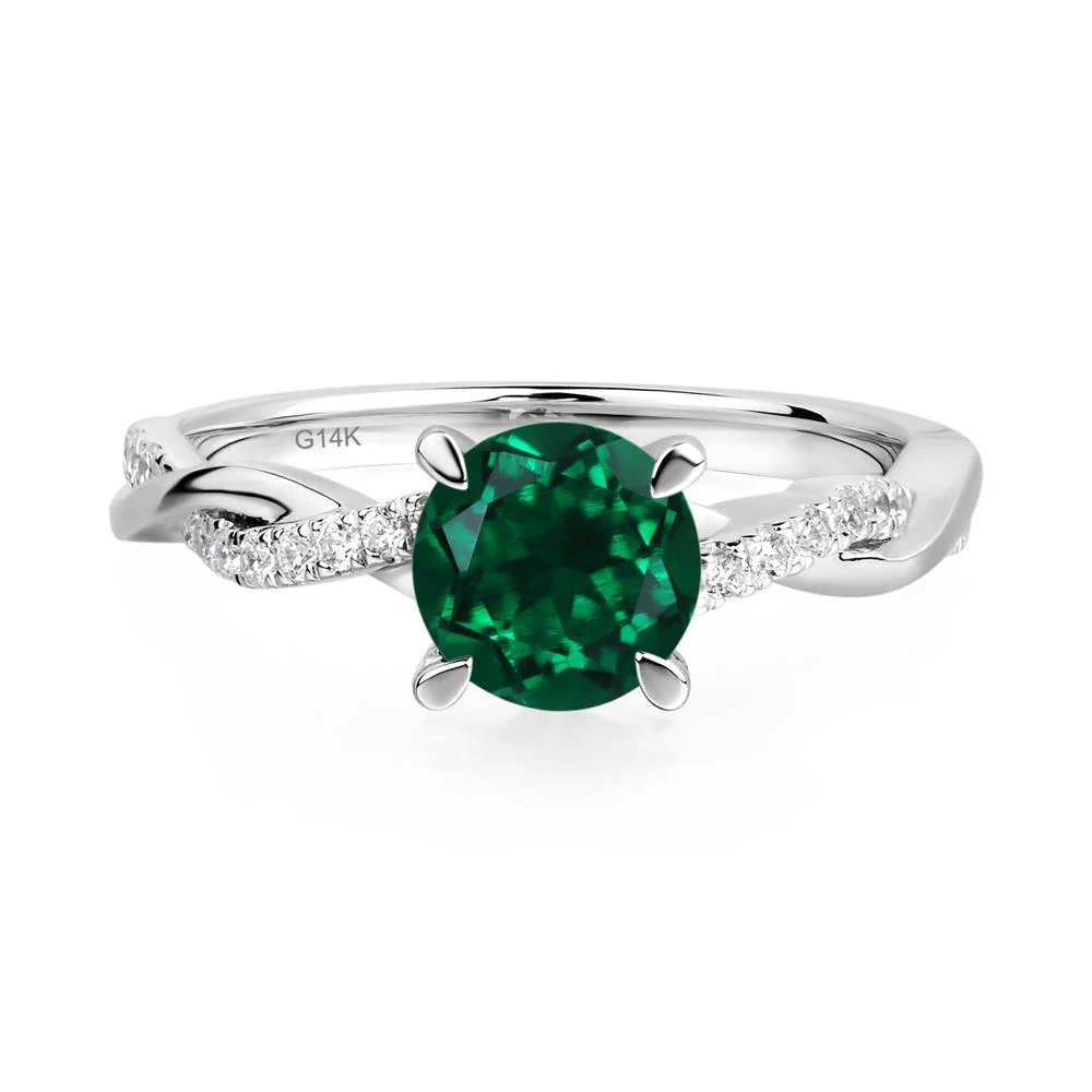 Emerald Twist Engagement Ring - Image 3