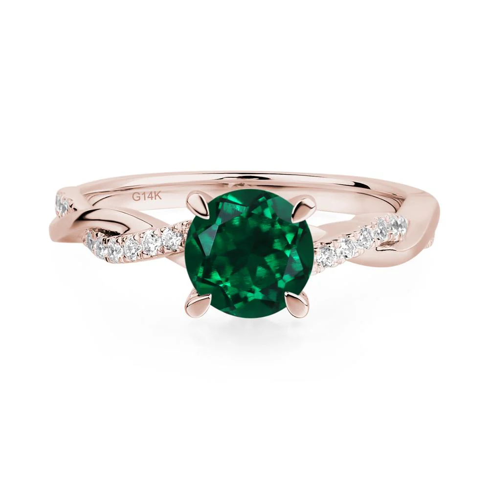 Emerald Twist Engagement Ring - Image 5