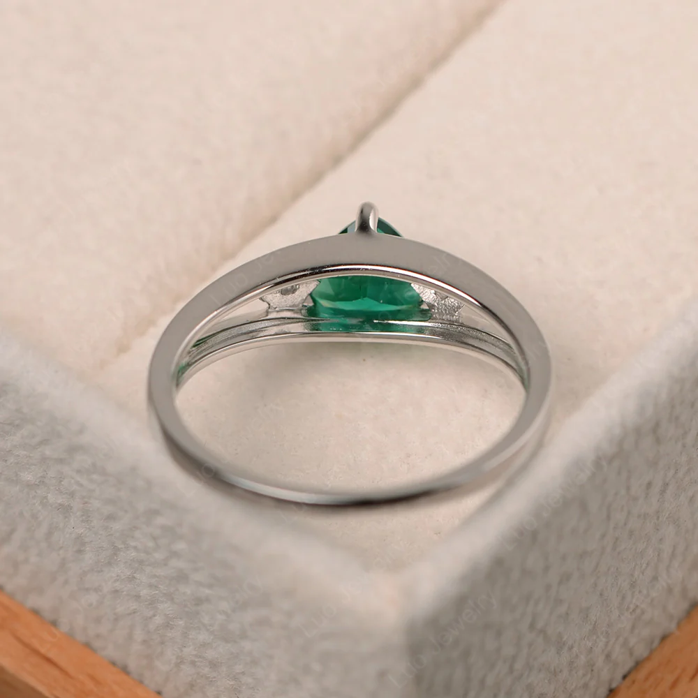Trillion Cut Emerald Engagement Ring - Image 3