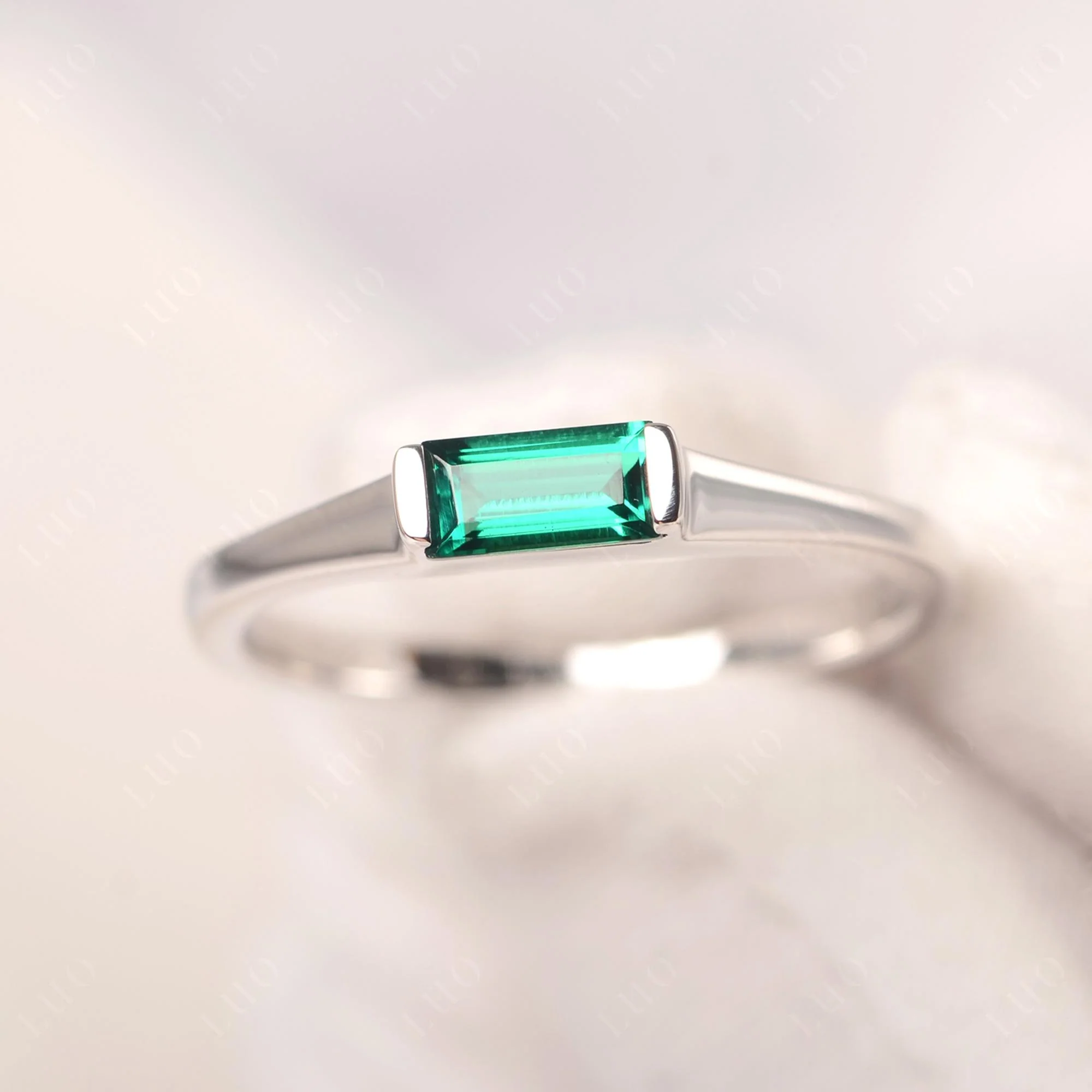 Emerald Baguette Ring - Image 10