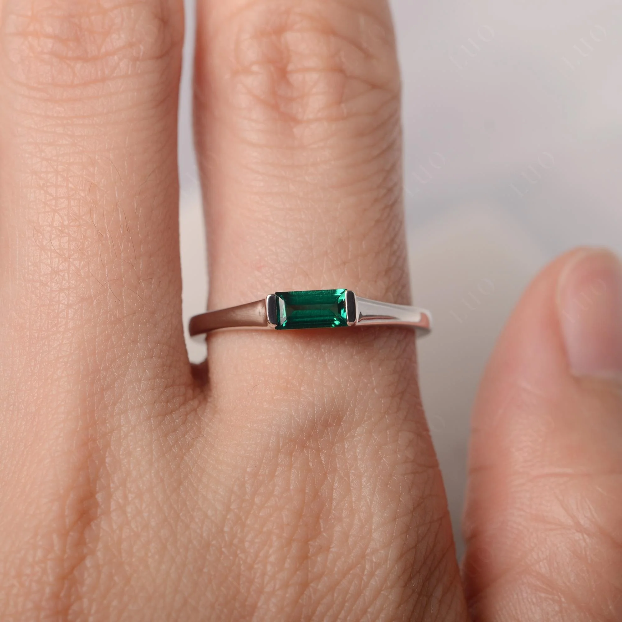 Emerald Baguette Ring - Image 14