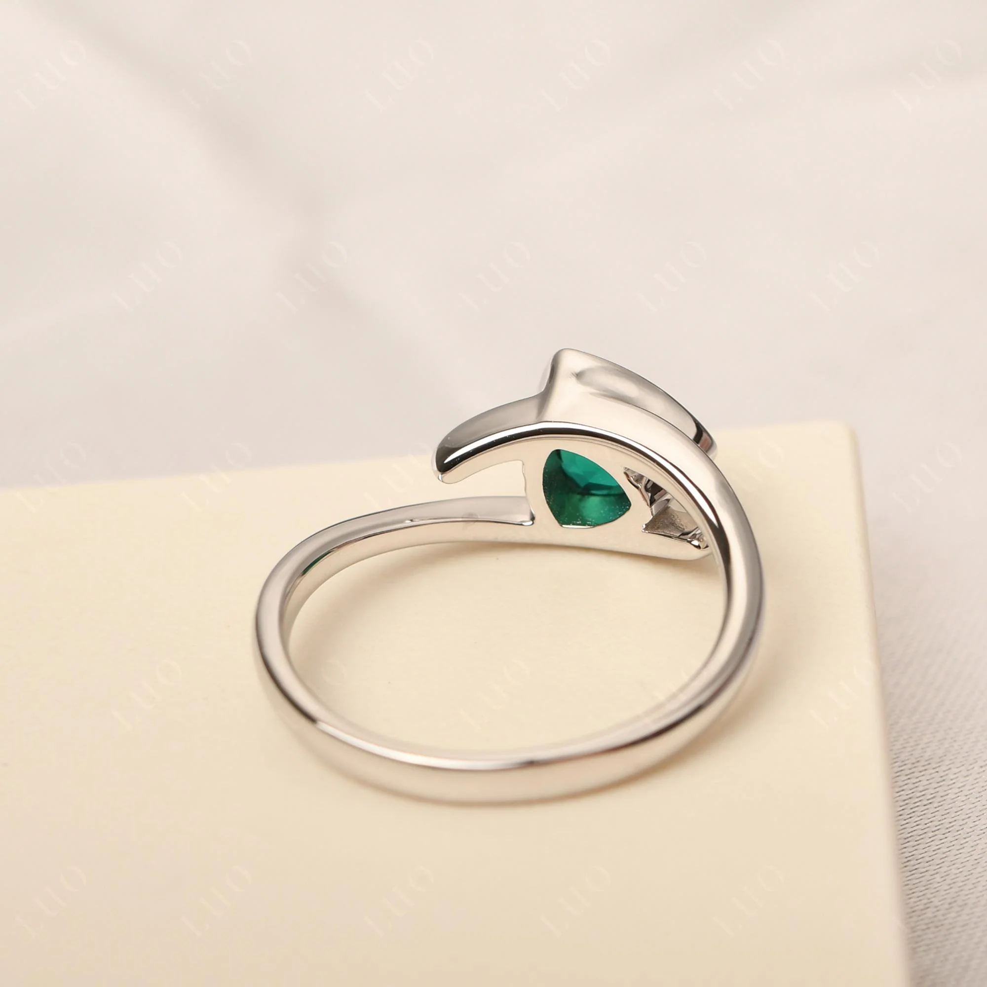 Bezel Set Emerald Ring - Image 12