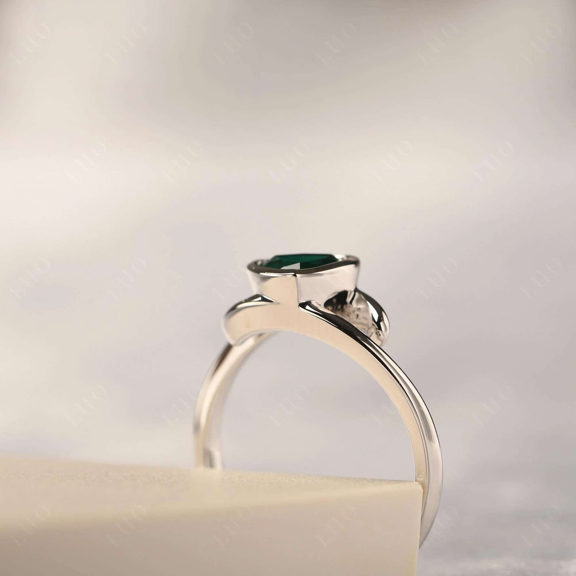 Bezel Set Emerald Ring - Image 13