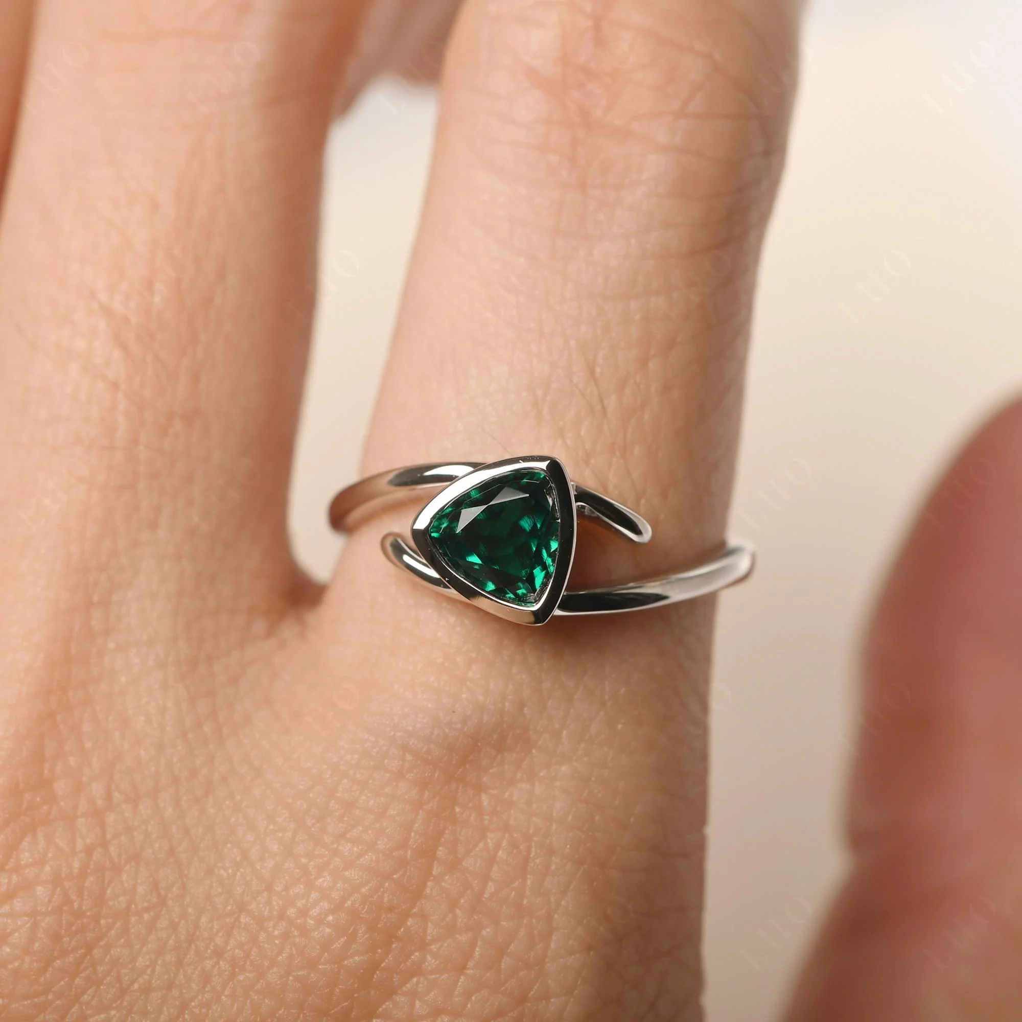 Bezel Set Emerald Ring - Image 14