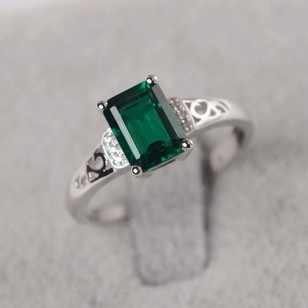Emerald Cut Art Deco Emerald Ring