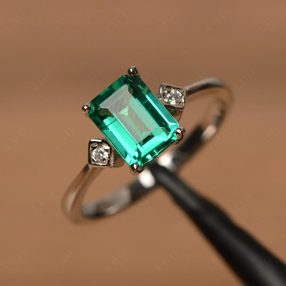 Emerald Cut Emerald Engagement Ring - Image 10