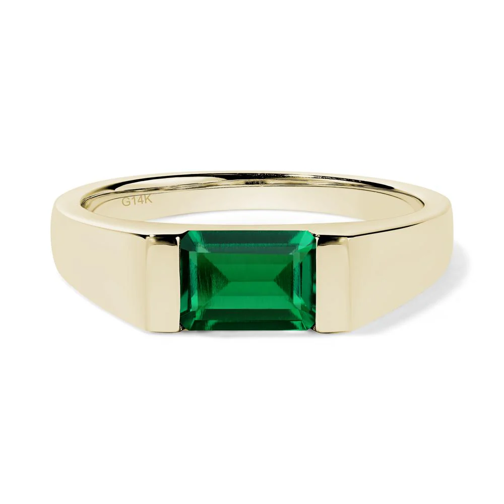 Emerald East West Emerald Cut Ring - Image 5