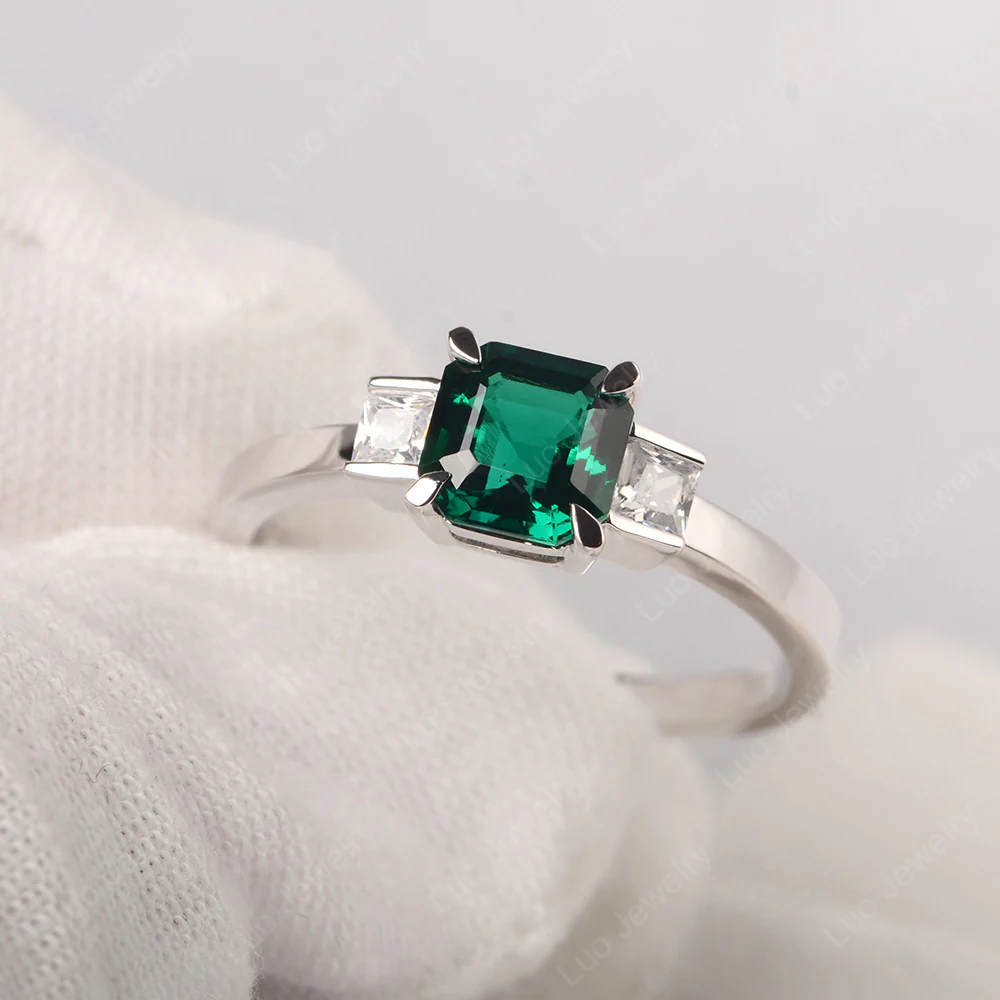Unique Asscher Cut Emerald Ring