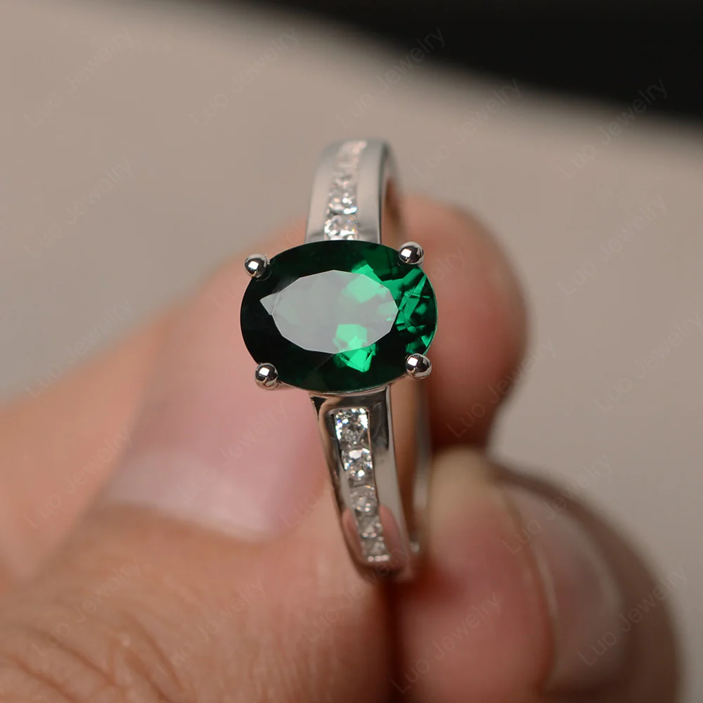Classic Oval Emerald Engagement Ring