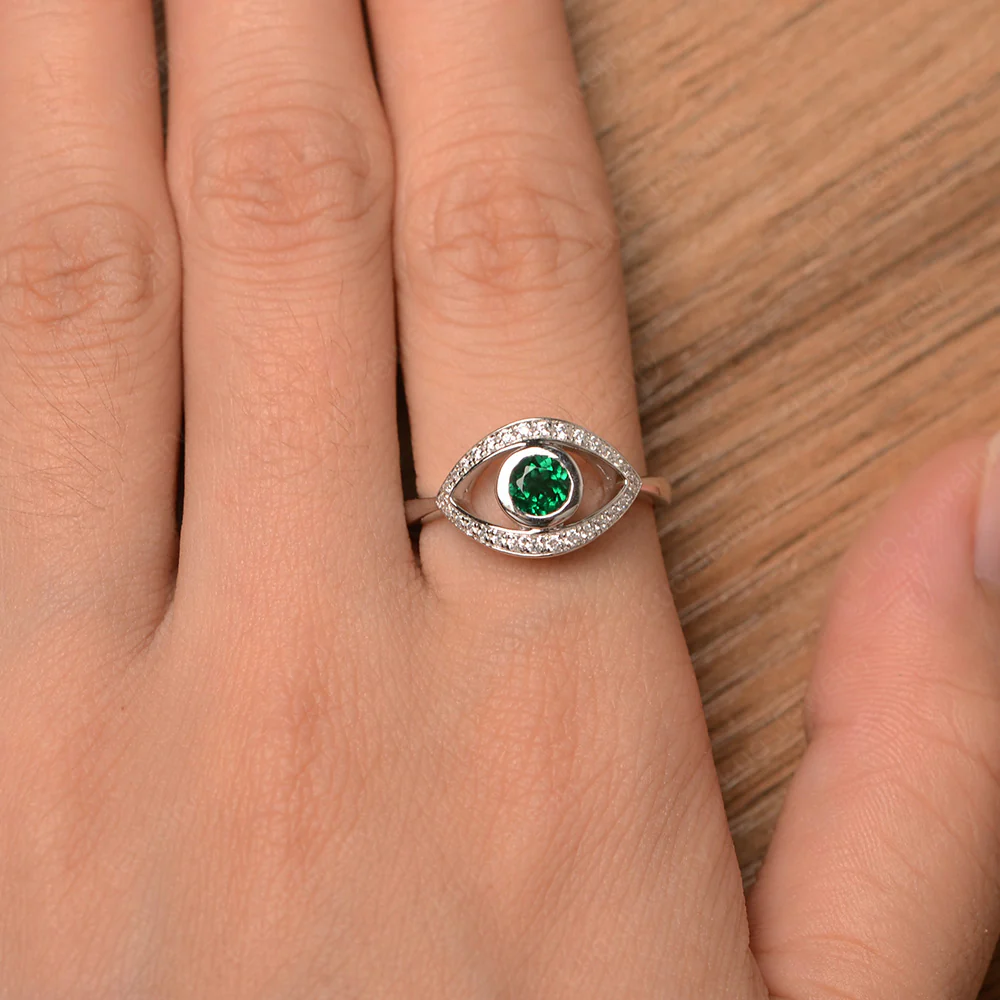 Emerald Evil Eye Ring - Image 4