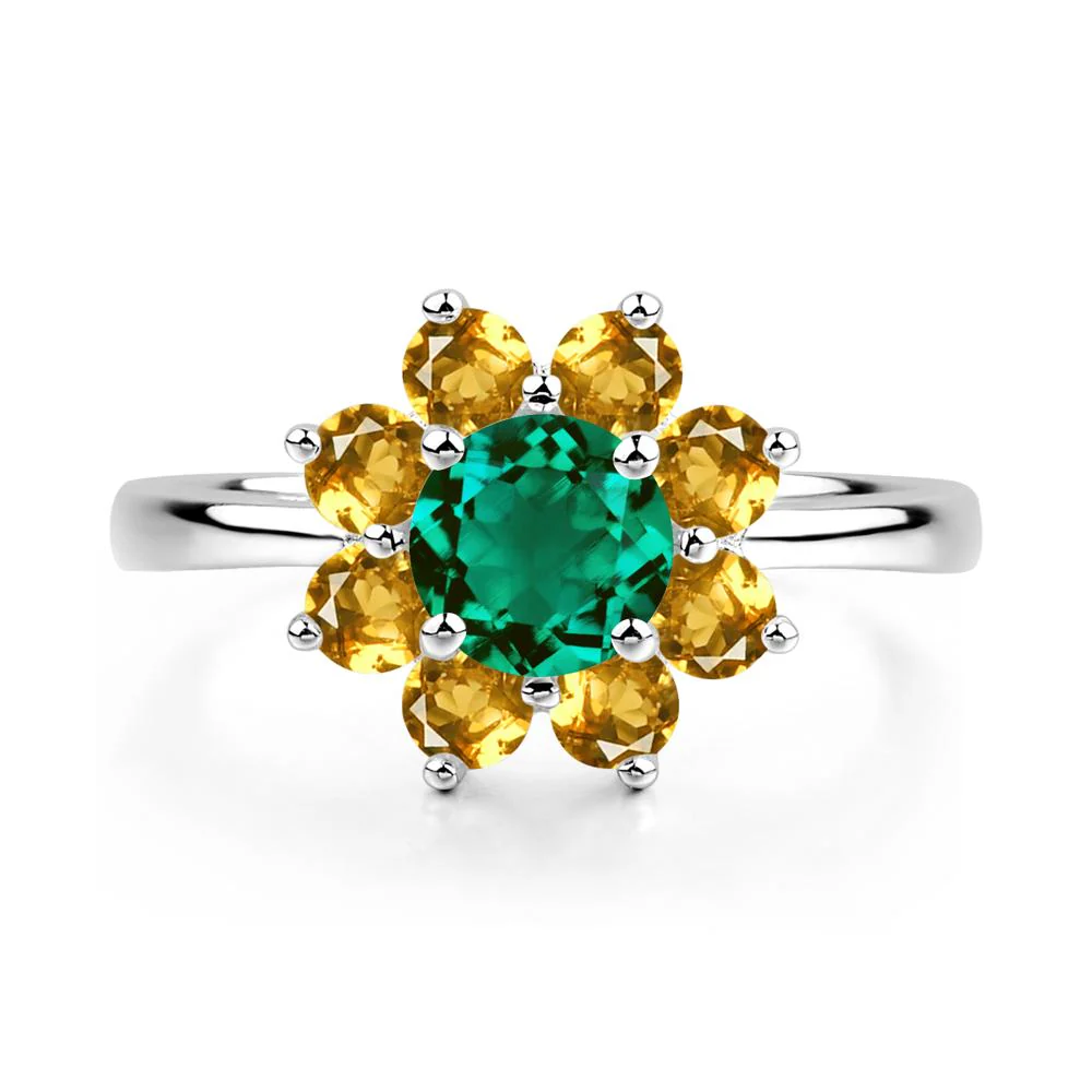 Emerald and Citrine Ring