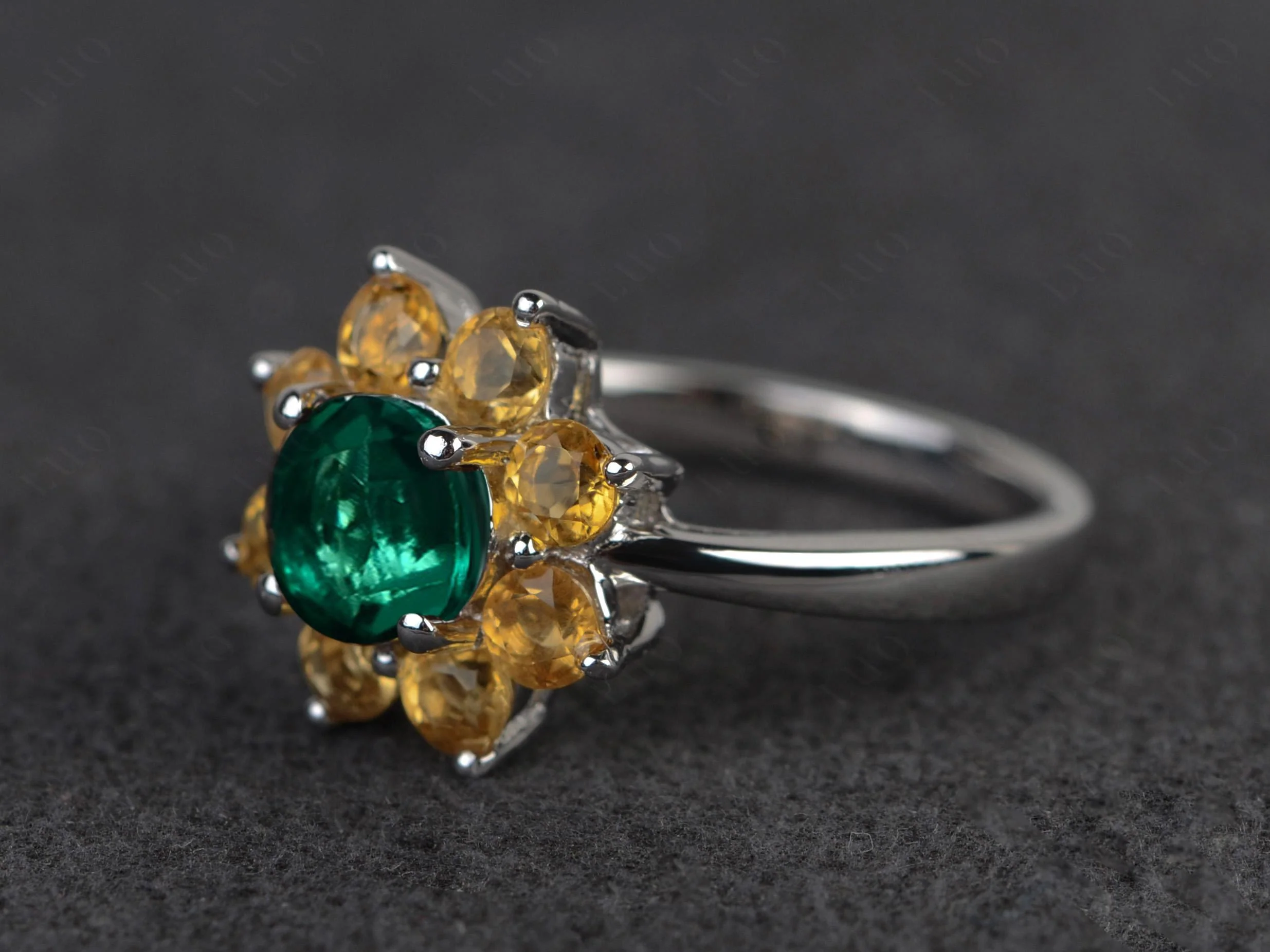 Emerald and Citrine Ring - Image 30
