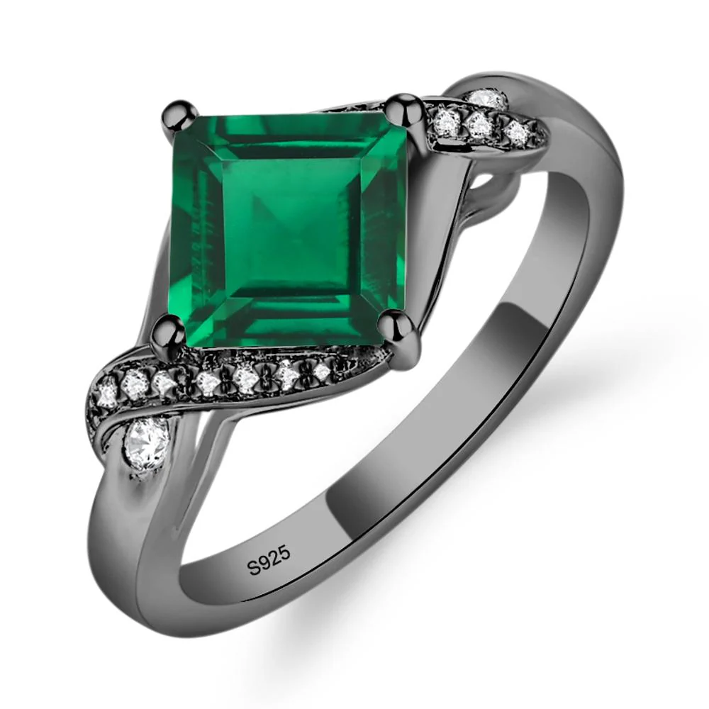 Emerald Kite Set Square Cut Ring - Image 6