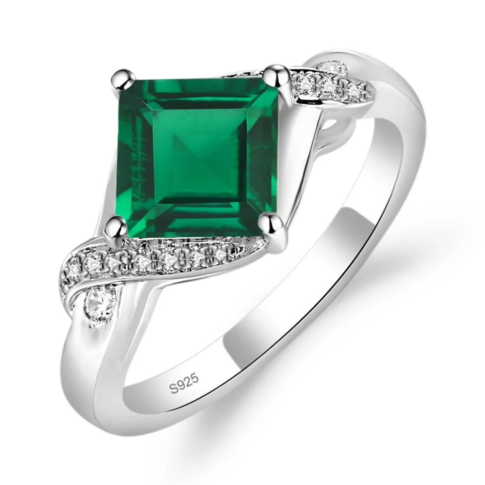 Emerald Kite Set Square Cut Ring - Image 9