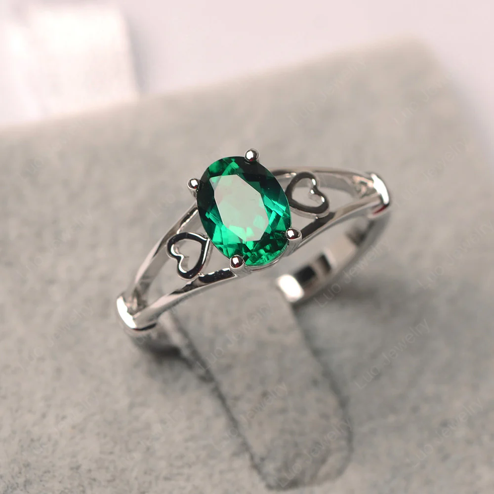 Oval Emerald Solitaire Ring