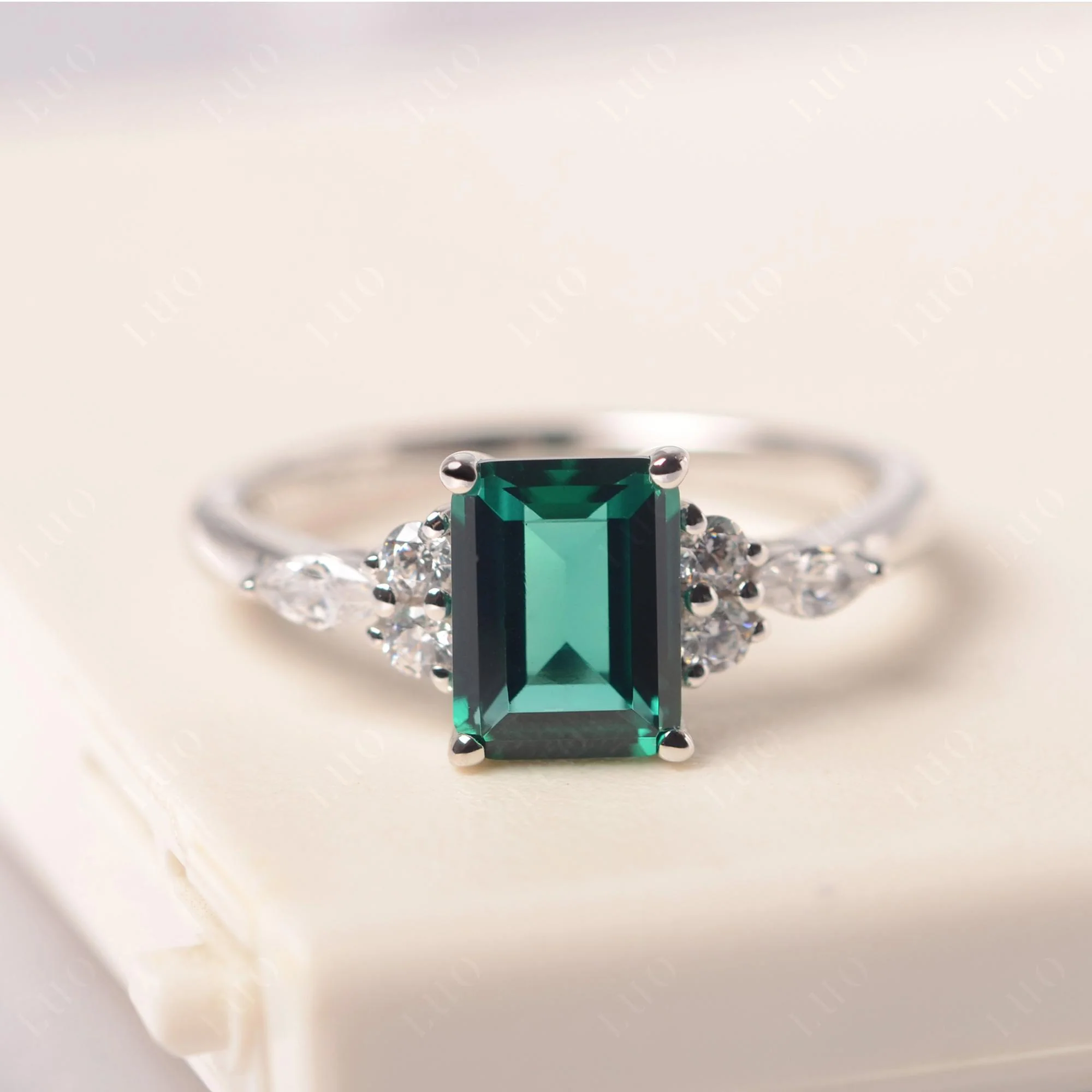 Simple Emerald Cut Emerald Ring - Image 29