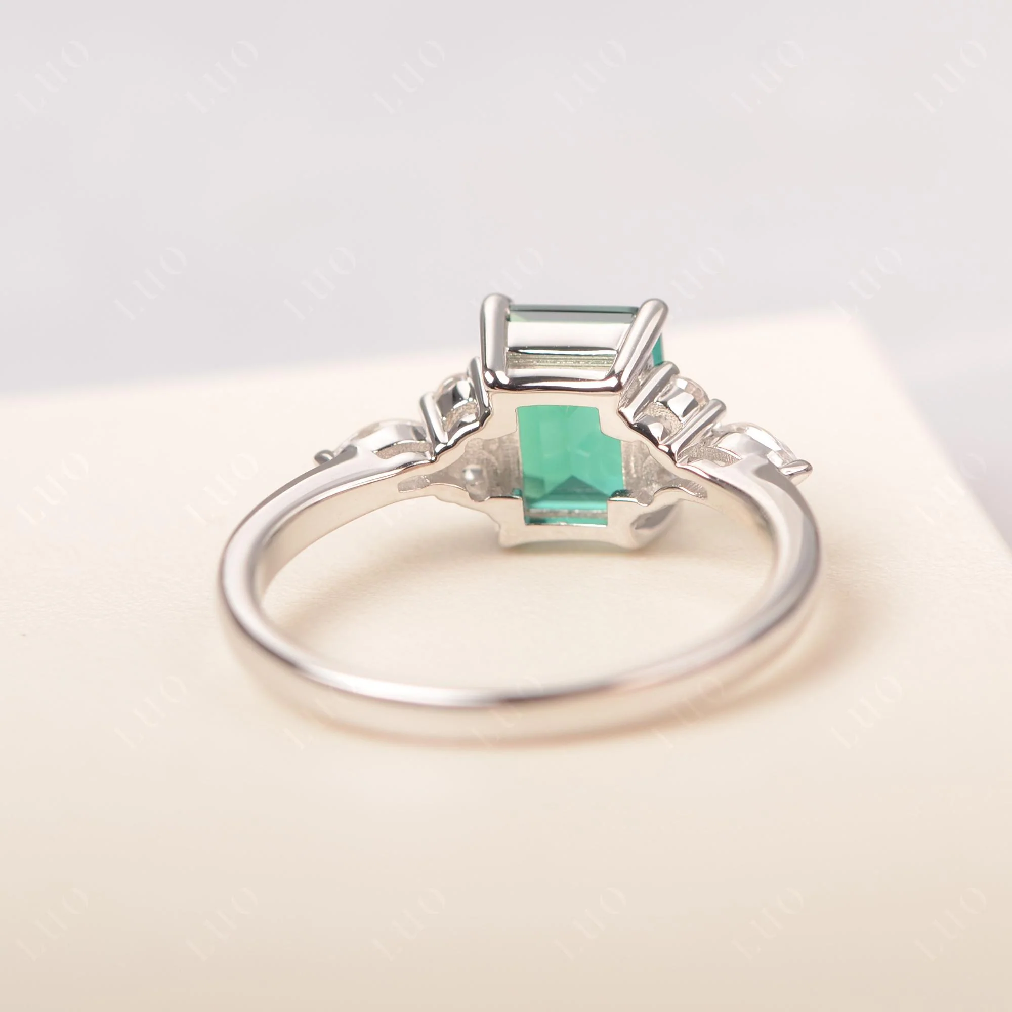 Simple Emerald Cut Emerald Ring - Image 31