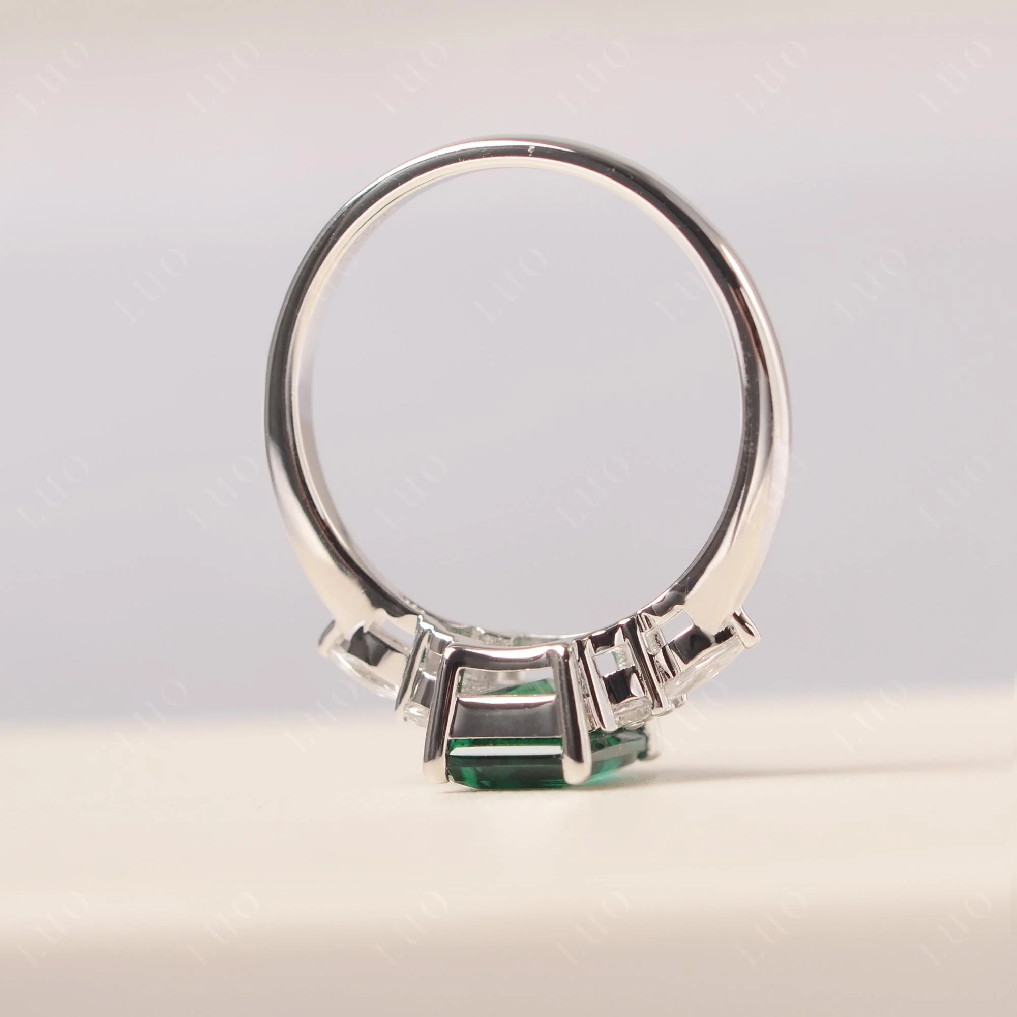 Simple Emerald Cut Emerald Ring - Image 32