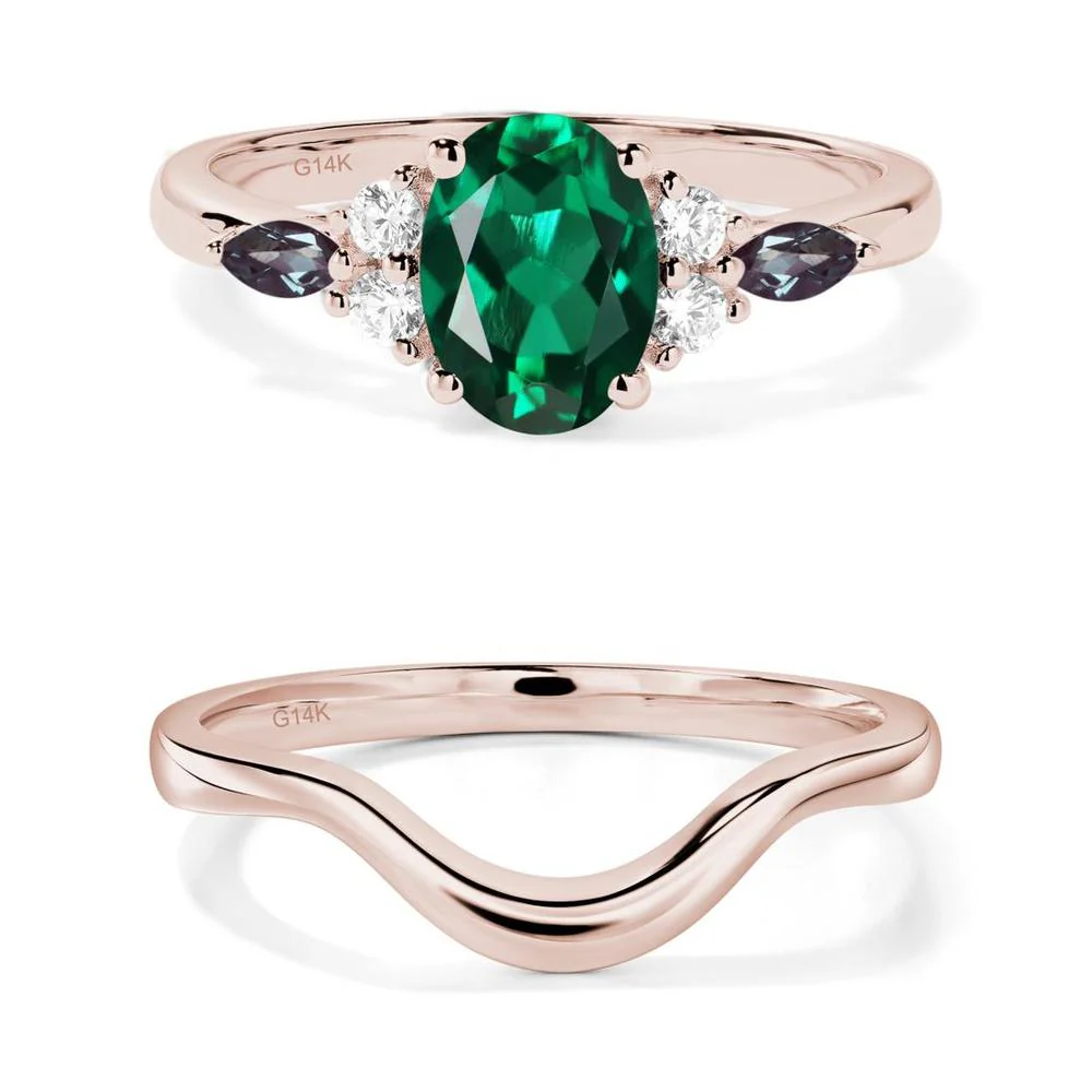 Simple Oval Emerald Engagement Ring - Image 11