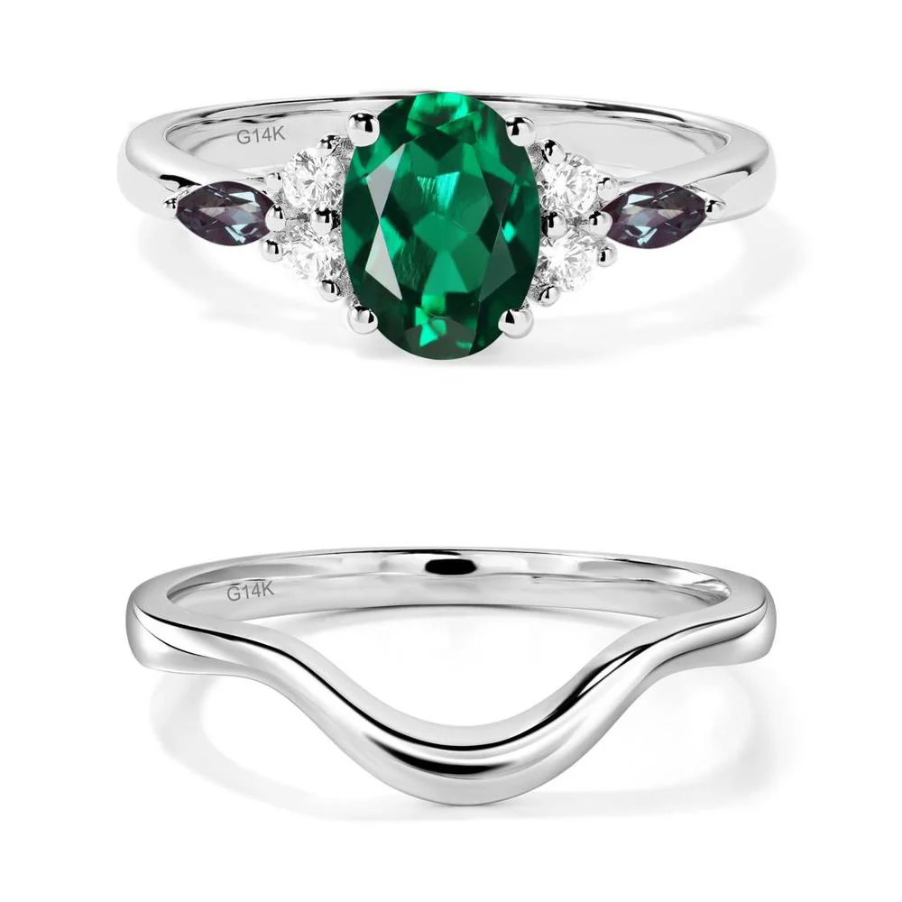 Simple Oval Emerald Engagement Ring - Image 13