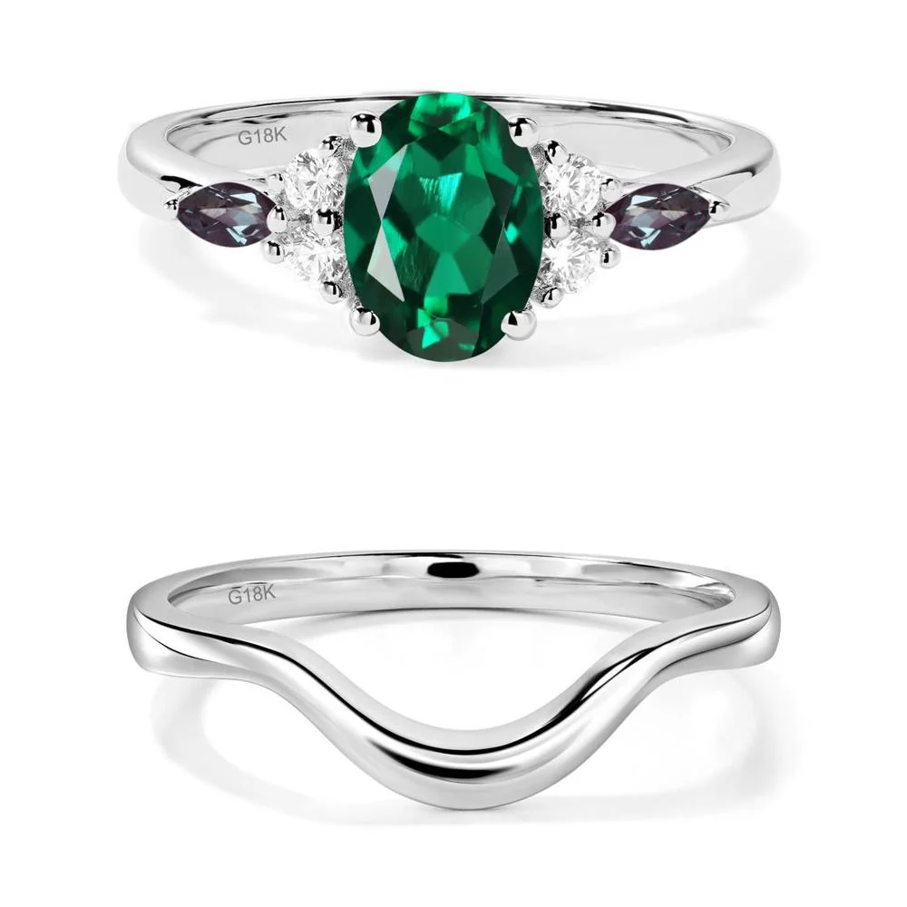 Simple Oval Emerald Engagement Ring - Image 19